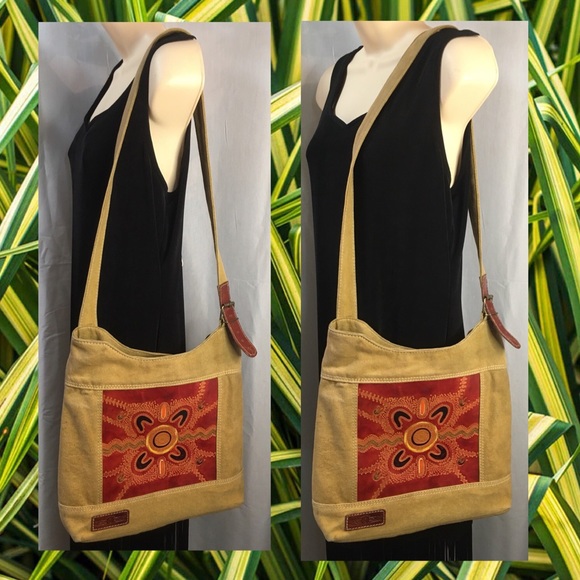 Muralappi Journey Handbags - Canvas and genuine leather shoulder crossbody bag